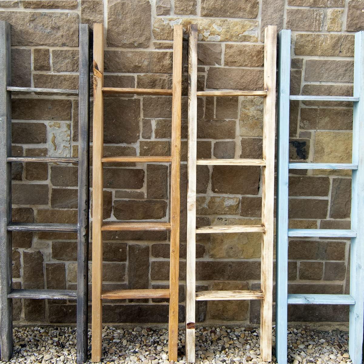 imageEkena Millwork DECR019X072X04LDRBR Vintage Farmhouse 5 Rung Ladder Barnwood Decor Collection 19quotW x 72quotH x 3 12quotD Weathered BrownPebble Grey