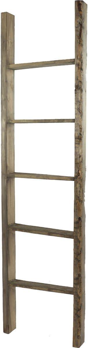 imageEkena Millwork DECR019X072X04LDRBR Vintage Farmhouse 5 Rung Ladder Barnwood Decor Collection 19quotW x 72quotH x 3 12quotD Weathered BrownPebble Grey