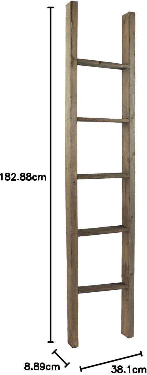 imageEkena Millwork DECR019X072X04LDRBR Vintage Farmhouse 5 Rung Ladder Barnwood Decor Collection 19quotW x 72quotH x 3 12quotD Weathered BrownPebble Grey