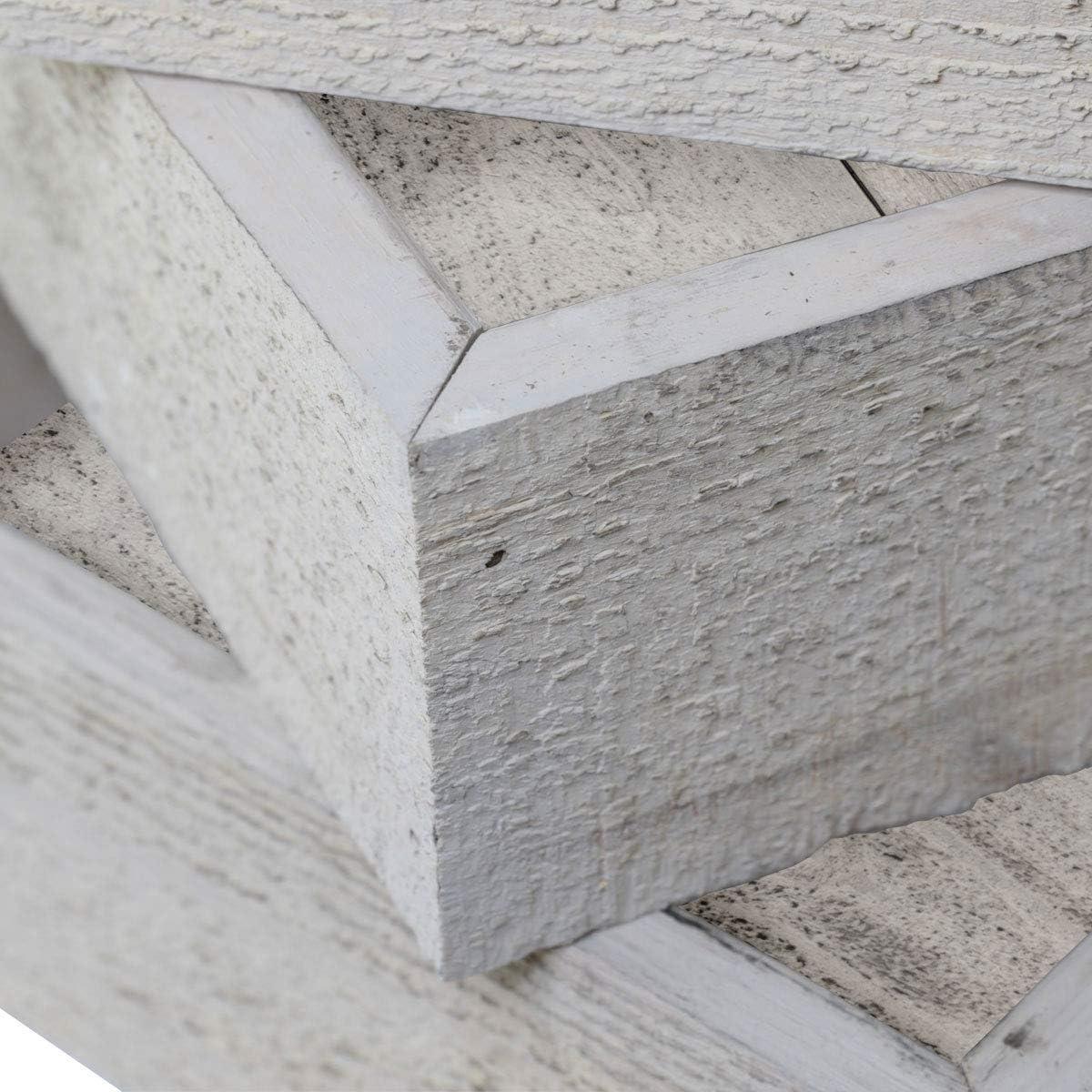 imageEkena Millwork DECR15SBSQOBBR Set of 3 Square Open Back Vintage Farmhouse Shadow Box Shelves Barnwood Decor Collection Weathered BrownChalk Dust White