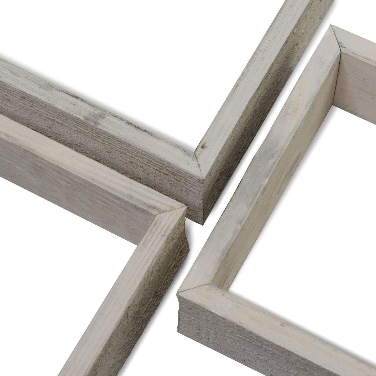 imageEkena Millwork DECR15SBSQOBBR Set of 3 Square Open Back Vintage Farmhouse Shadow Box Shelves Barnwood Decor Collection Weathered BrownChalk Dust White