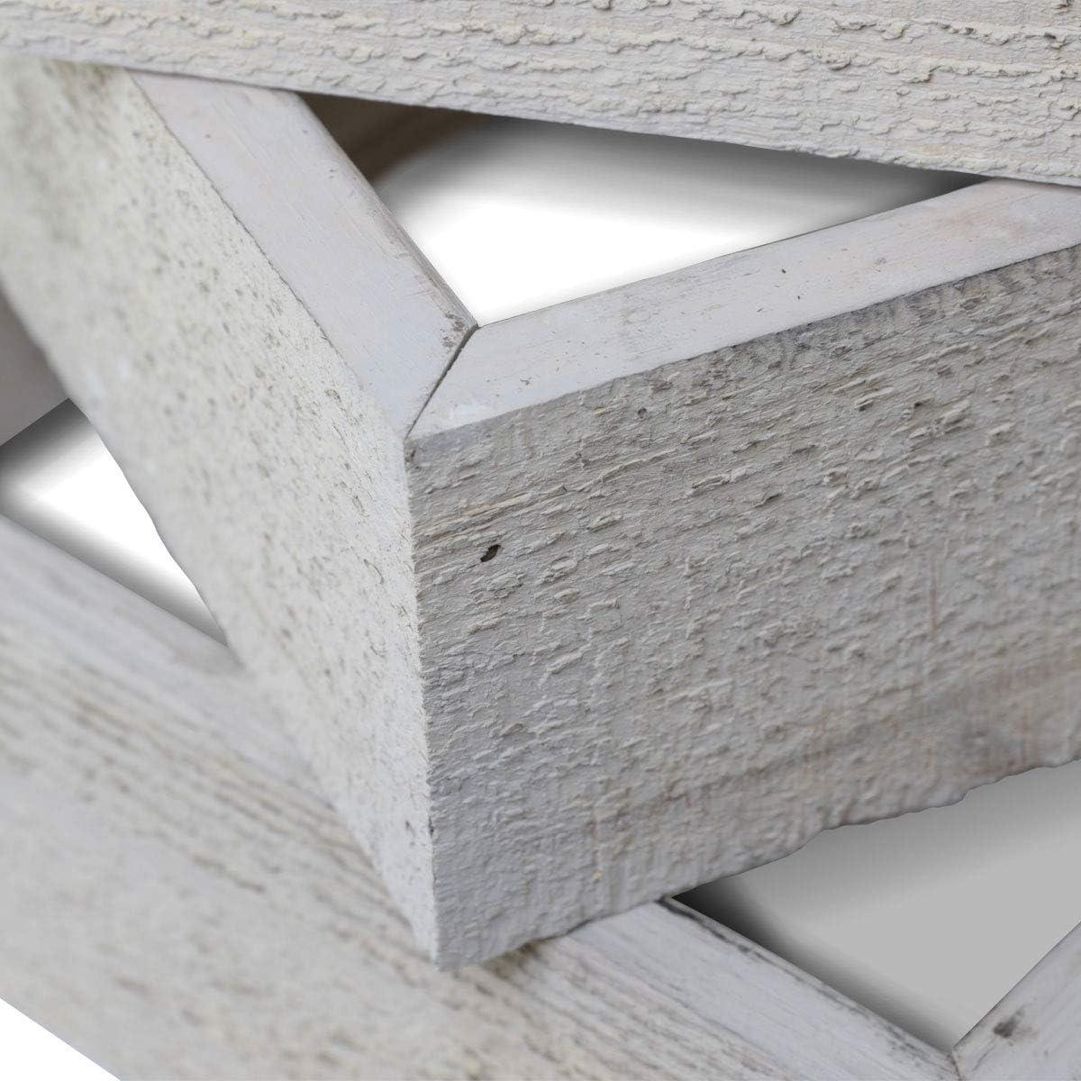 imageEkena Millwork DECR15SBSQOBBR Set of 3 Square Open Back Vintage Farmhouse Shadow Box Shelves Barnwood Decor Collection Weathered BrownChalk Dust White
