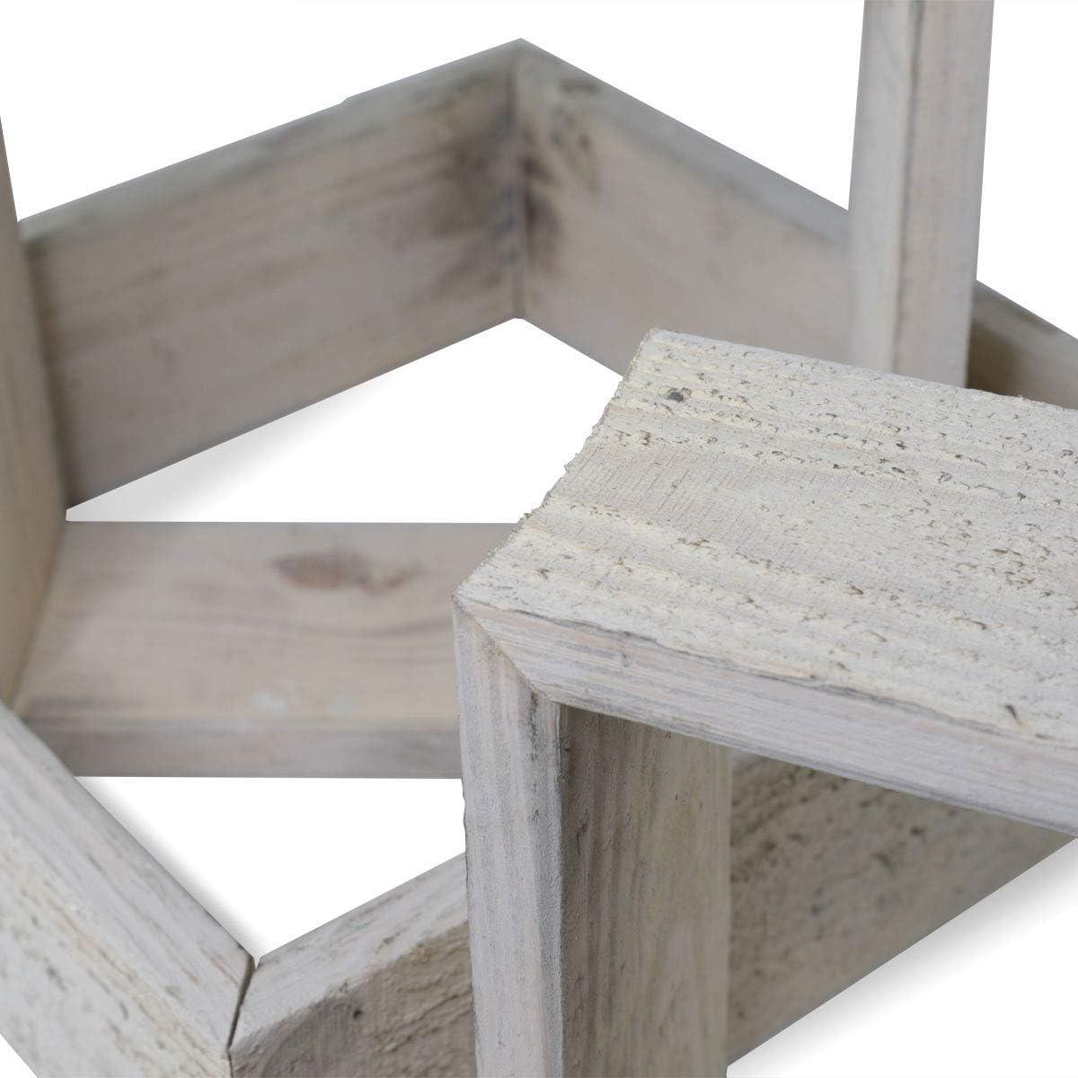 imageEkena Millwork DECR15SBSQOBBR Set of 3 Square Open Back Vintage Farmhouse Shadow Box Shelves Barnwood Decor Collection Weathered BrownChalk Dust White