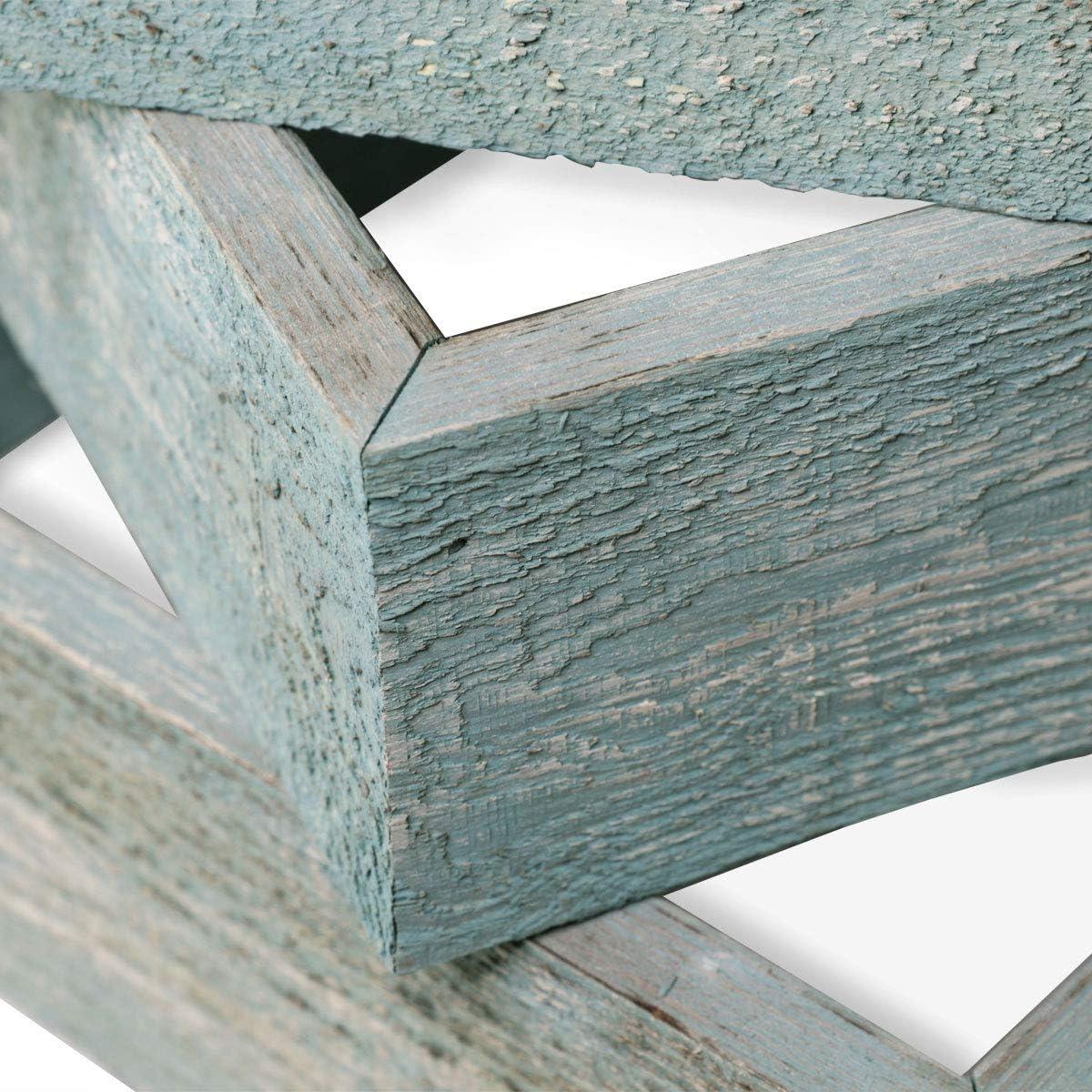 imageEkena Millwork DECR15SBSQOBBR Set of 3 Square Open Back Vintage Farmhouse Shadow Box Shelves Barnwood Decor Collection Weathered BrownDriftwood Blue