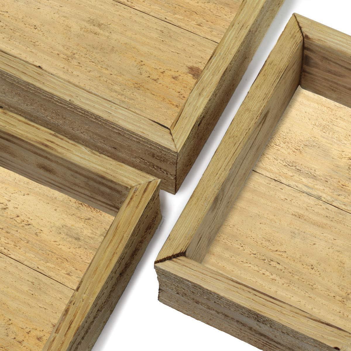 imageEkena Millwork DECR15SBSQOBBR Set of 3 Square Open Back Vintage Farmhouse Shadow Box Shelves Barnwood Decor Collection Weathered BrownNatural Barnwood