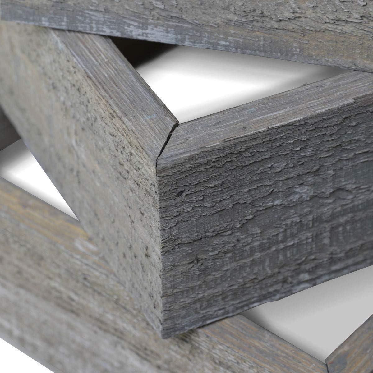 imageEkena Millwork DECR15SBSQOBBR Set of 3 Square Open Back Vintage Farmhouse Shadow Box Shelves Barnwood Decor Collection Weathered BrownReclaimed Grey
