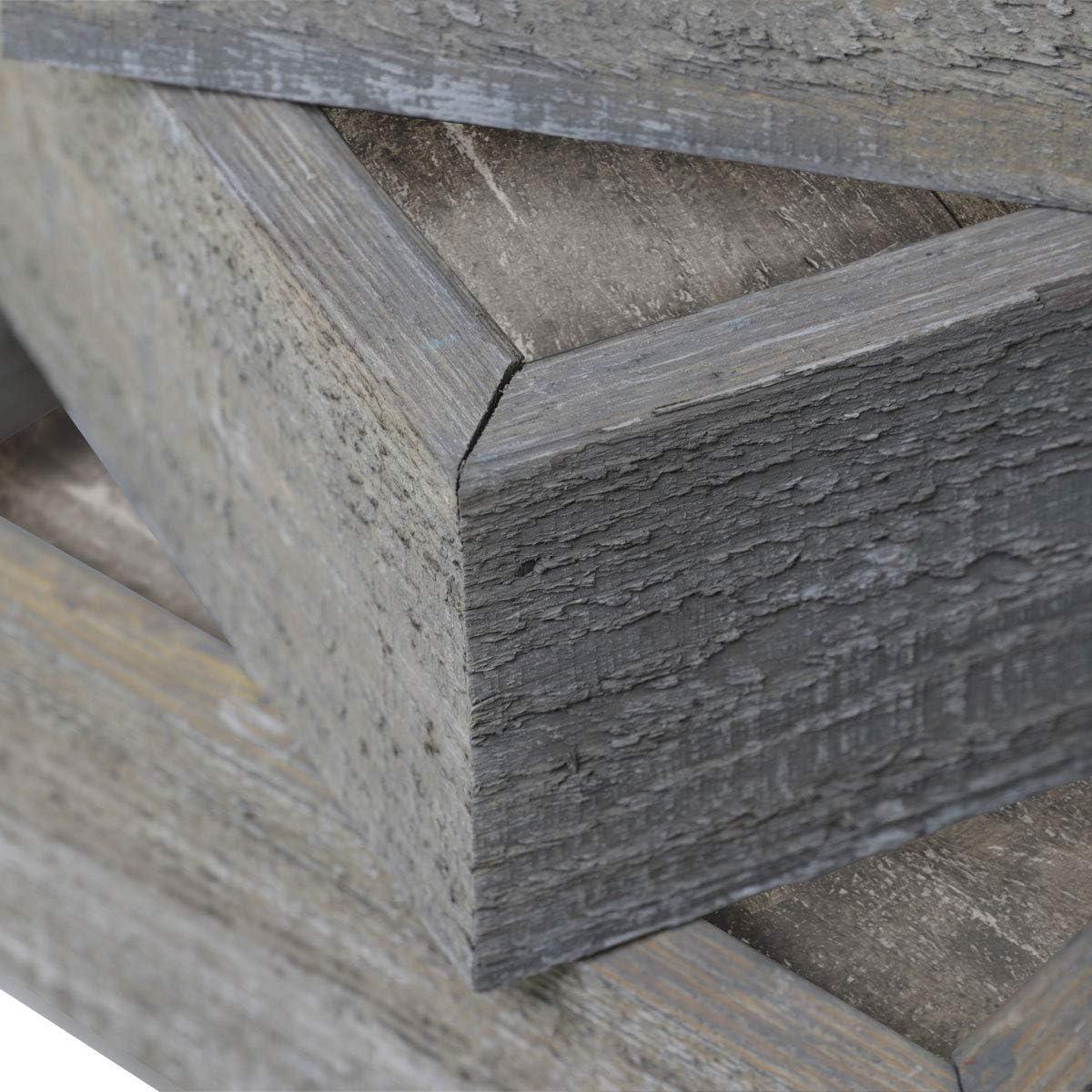 imageEkena Millwork DECR15SBSQOBBR Set of 3 Square Open Back Vintage Farmhouse Shadow Box Shelves Barnwood Decor Collection Weathered BrownReclaimed Grey