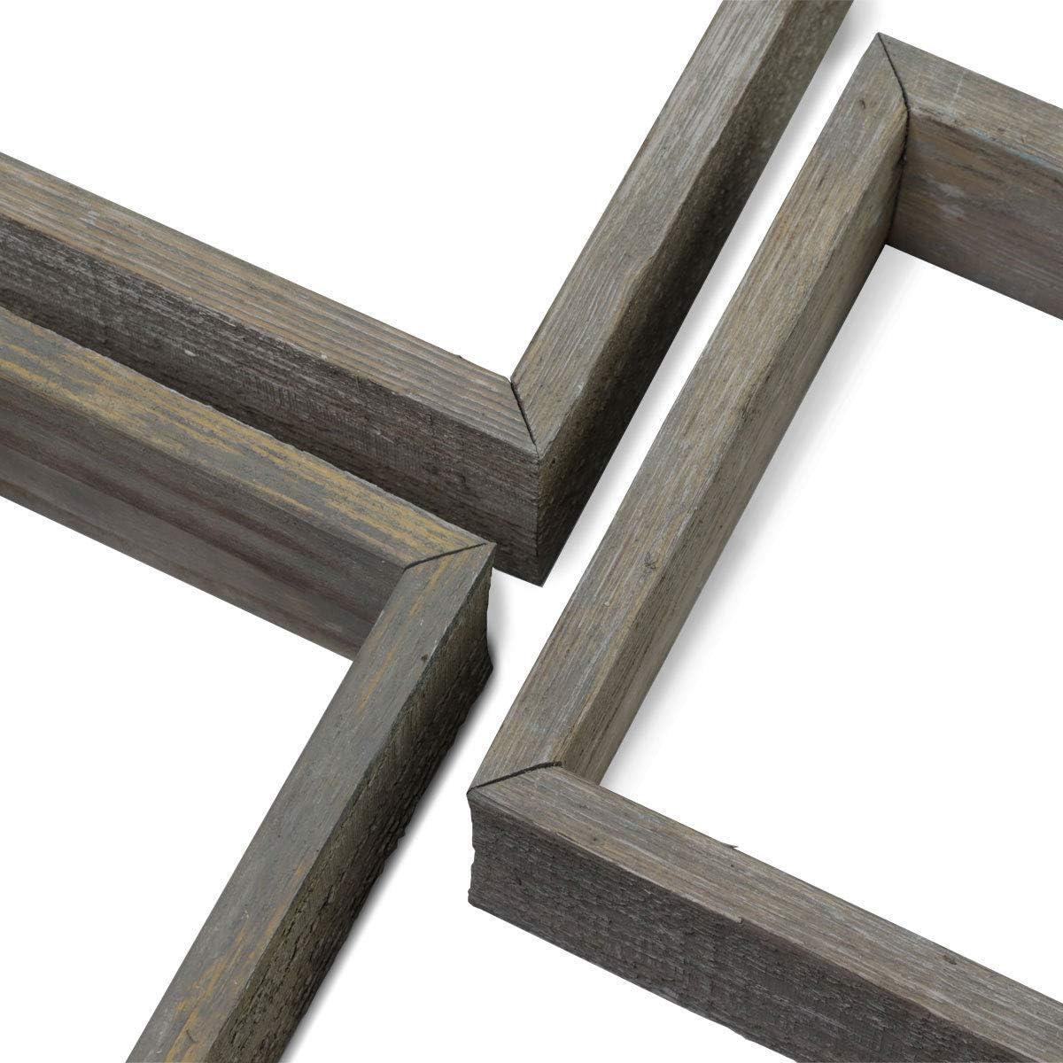 imageEkena Millwork DECR15SBSQOBBR Set of 3 Square Open Back Vintage Farmhouse Shadow Box Shelves Barnwood Decor Collection Weathered BrownReclaimed Grey