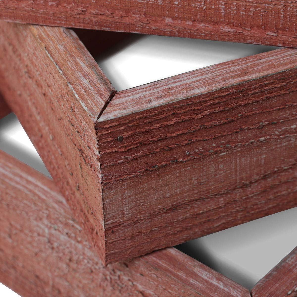 imageEkena Millwork DECR15SBSQOBBR Set of 3 Square Open Back Vintage Farmhouse Shadow Box Shelves Barnwood Decor Collection Weathered BrownSalvage Red