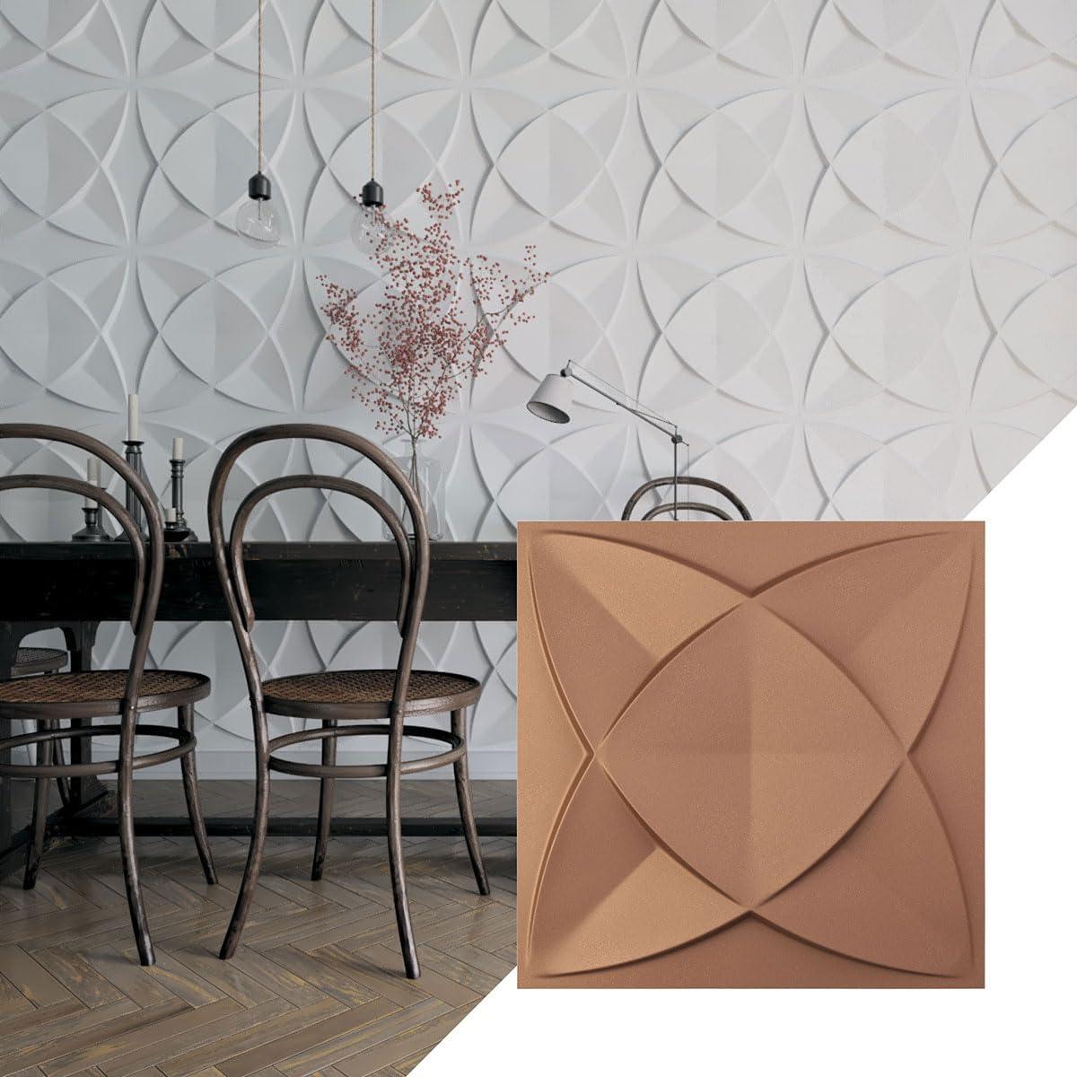 imageEkena Millwork WP12X12SWWH 11 78quotW x 11 78quotH Swindon EnduraWall Decorative 3D Wall Panel Covers 098 Sq FtAged Copper
