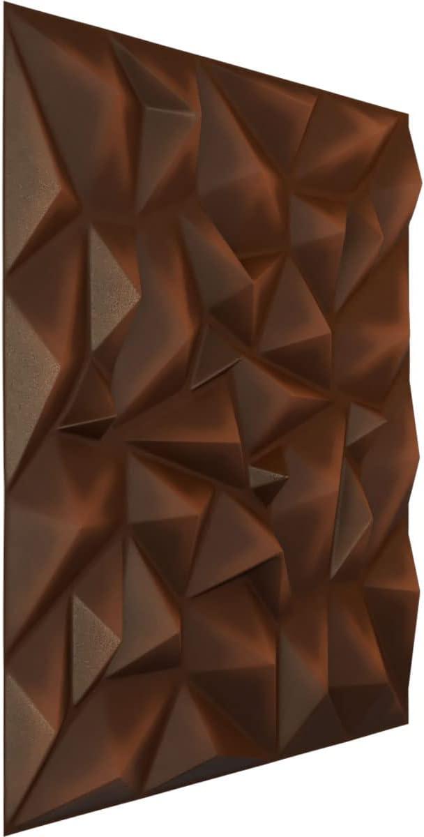 imageEkena Millwork WP20X20LTWH 19 58quotW x 19 58quotH Leto EnduraWall Decorative 3D Wall Panel Covers 267 Sq FtAged Metallic Rust