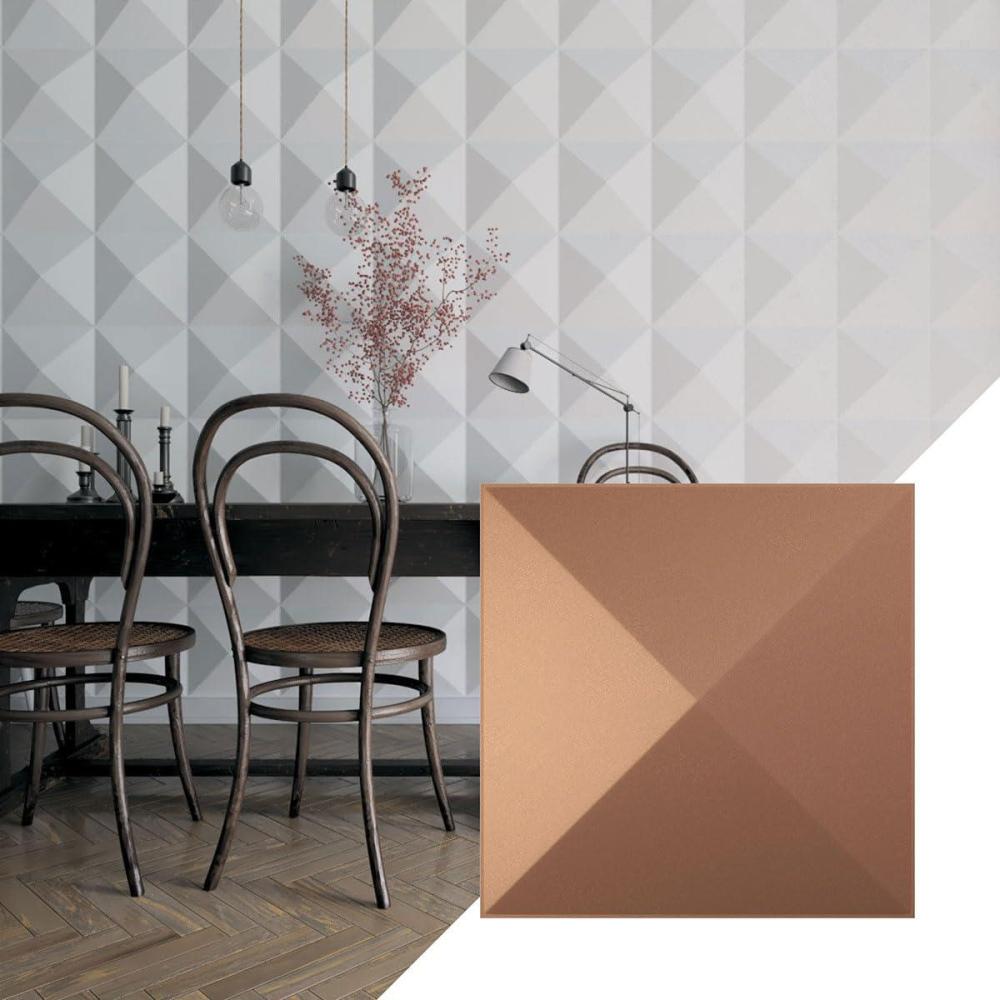 imageEkena Millwork WP12X12SKWH 11 78quotW x 11 78quotH Sellek EnduraWall Decorative 3D Wall Panel Covers 098 Sq FtAged Copper