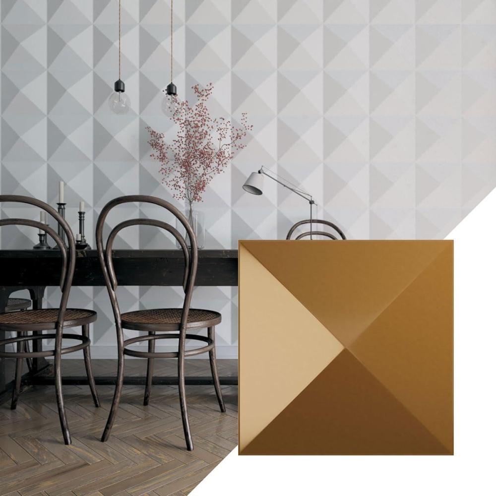 imageEkena Millwork WP12X12SKWH 11 78quotW x 11 78quotH Sellek EnduraWall Decorative 3D Wall Panel Covers 098 Sq FtVintage Gold