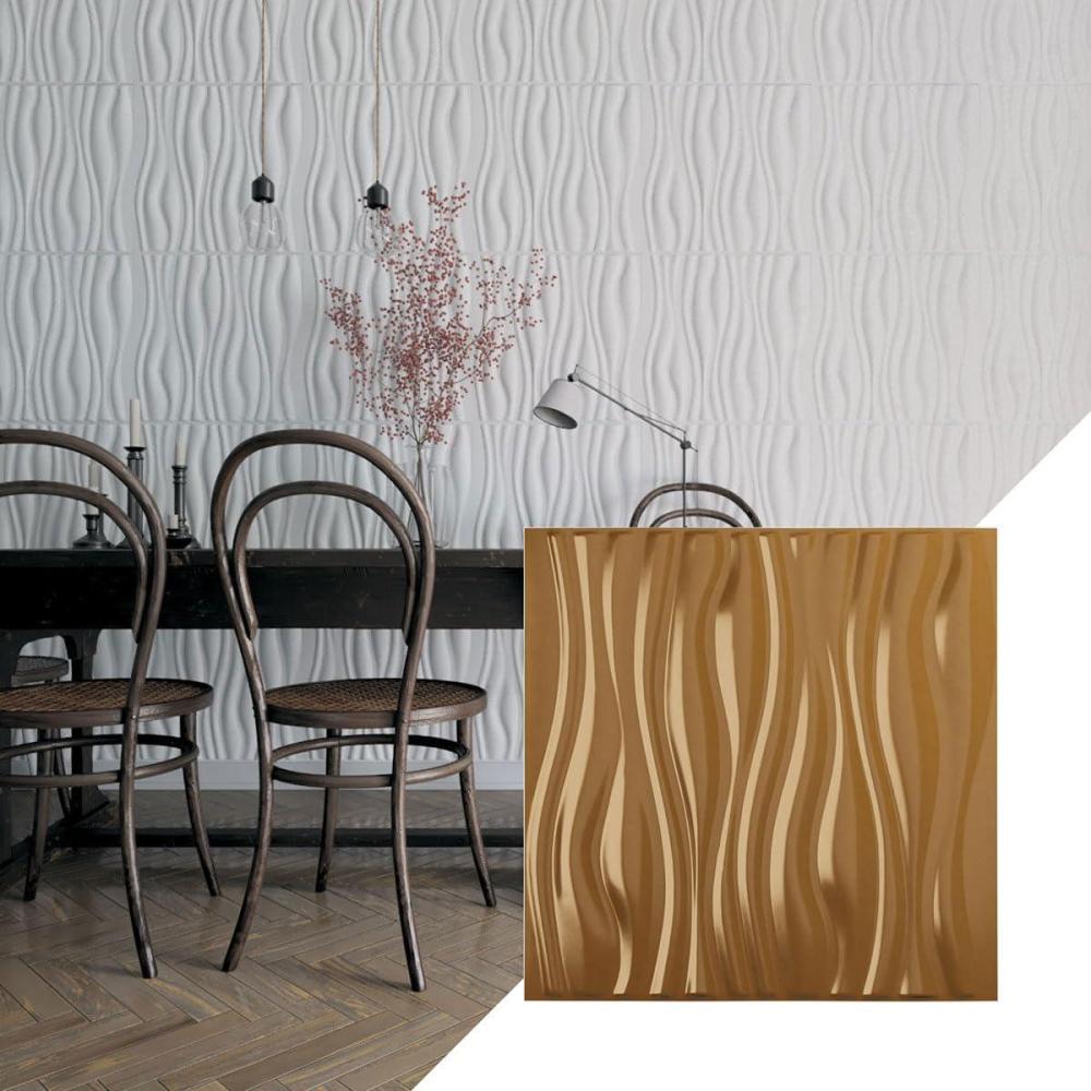 imageEkena Millwork WP20X20LEWH 19 58quotW x 19 58quotH Leandros EnduraWall Decorative 3D Wall Panel Covers 267 Sq Ft  WhiteVintage Gold