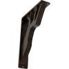 imageEkena Millwork BKTM01X10X12SDA 1 2quot W x 10quot D x 12quot H Damon Wrought Iron Bracket Single Center BraceAntiqued Bronze