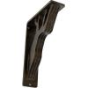 imageEkena Millwork BKTM01X10X12SDA 1 2quot W x 10quot D x 12quot H Damon Wrought Iron Bracket Single Center BraceAntiqued Pale Gold