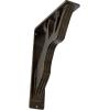 imageEkena Millwork BKTM01X10X12SDA 1 2quot W x 10quot D x 12quot H Damon Wrought Iron Bracket Single Center BraceAntiqued Pale Gold