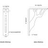 imageEkena Millwork BKTM01X10X12SDA 1 2quot W x 10quot D x 12quot H Damon Wrought Iron Bracket Single Center BraceAntiqued Warm Silver