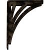 imageEkena Millwork BKTM01X10X12SNE 1 2quot W x 10quot D x 12quot H Nevio Wrought Iron Bracket Single Center BraceAntiqued Brass