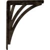 imageEkena Millwork BKTM01X10X12SNE 1 2quot W x 10quot D x 12quot H Nevio Wrought Iron Bracket Single Center BraceAntiqued Brass