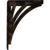 imageEkena Millwork BKTM01X10X12SNE 1 2quot W x 10quot D x 12quot H Nevio Wrought Iron Bracket Single Center BraceAntiqued Bronze