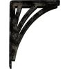 imageEkena Millwork BKTM01X10X12SNE 1 2quot W x 10quot D x 12quot H Nevio Wrought Iron Bracket Single Center BraceAntiqued Pale Gold