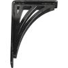 imageEkena Millwork BKTM01X10X12SNE 1 2quot W x 10quot D x 12quot H Nevio Wrought Iron Bracket Single Center BracePowder Coated Black