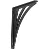 imageEkena Millwork BKTM01X10X12SNE 1 2quot W x 10quot D x 12quot H Nevio Wrought Iron Bracket Single Center BracePowder Coated Black