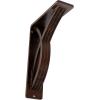 imageEkena Millwork BKTM01X12X15SMI 1 2quot W x 12quot D x 15quot H Miller Wrought Iron Bracket Single Center BraceAntiqued Copper