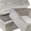 imageEkena Millwork DECR15SBSQOBBR Set of 3 Square Open Back Vintage Farmhouse Shadow Box Shelves Barnwood Decor Collection Weathered BrownChalk Dust White
