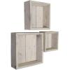 imageEkena Millwork DECR15SBSQOBBR Set of 3 Square Open Back Vintage Farmhouse Shadow Box Shelves Barnwood Decor Collection Weathered BrownChalk Dust White