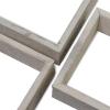 imageEkena Millwork DECR15SBSQOBBR Set of 3 Square Open Back Vintage Farmhouse Shadow Box Shelves Barnwood Decor Collection Weathered BrownChalk Dust White
