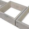 imageEkena Millwork DECR15SBSQOBBR Set of 3 Square Open Back Vintage Farmhouse Shadow Box Shelves Barnwood Decor Collection Weathered BrownChalk Dust White
