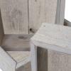 imageEkena Millwork DECR15SBSQOBBR Set of 3 Square Open Back Vintage Farmhouse Shadow Box Shelves Barnwood Decor Collection Weathered BrownChalk Dust White