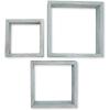 imageEkena Millwork DECR15SBSQOBBR Set of 3 Square Open Back Vintage Farmhouse Shadow Box Shelves Barnwood Decor Collection Weathered BrownDriftwood Blue