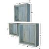 imageEkena Millwork DECR15SBSQOBBR Set of 3 Square Open Back Vintage Farmhouse Shadow Box Shelves Barnwood Decor Collection Weathered BrownDriftwood Blue