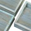 imageEkena Millwork DECR15SBSQOBBR Set of 3 Square Open Back Vintage Farmhouse Shadow Box Shelves Barnwood Decor Collection Weathered BrownDriftwood Blue