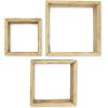 imageEkena Millwork DECR15SBSQOBBR Set of 3 Square Open Back Vintage Farmhouse Shadow Box Shelves Barnwood Decor Collection Weathered BrownNatural Barnwood