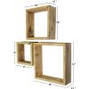 imageEkena Millwork DECR15SBSQOBBR Set of 3 Square Open Back Vintage Farmhouse Shadow Box Shelves Barnwood Decor Collection Weathered BrownNatural Barnwood