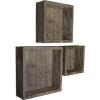 imageEkena Millwork DECR15SBSQOBBR Set of 3 Square Open Back Vintage Farmhouse Shadow Box Shelves Barnwood Decor Collection Weathered BrownPebble Grey