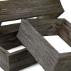 imageEkena Millwork DECR15SBSQOBBR Set of 3 Square Open Back Vintage Farmhouse Shadow Box Shelves Barnwood Decor Collection Weathered BrownPebble Grey
