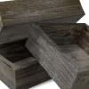 imageEkena Millwork DECR15SBSQOBBR Set of 3 Square Open Back Vintage Farmhouse Shadow Box Shelves Barnwood Decor Collection Weathered BrownPebble Grey
