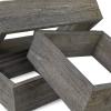 imageEkena Millwork DECR15SBSQOBBR Set of 3 Square Open Back Vintage Farmhouse Shadow Box Shelves Barnwood Decor Collection Weathered BrownReclaimed Grey