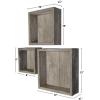 imageEkena Millwork DECR15SBSQOBBR Set of 3 Square Open Back Vintage Farmhouse Shadow Box Shelves Barnwood Decor Collection Weathered BrownReclaimed Grey
