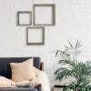 imageEkena Millwork DECR15SBSQOBBR Set of 3 Square Open Back Vintage Farmhouse Shadow Box Shelves Barnwood Decor Collection Weathered BrownReclaimed Grey