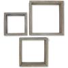 imageEkena Millwork DECR15SBSQOBBR Set of 3 Square Open Back Vintage Farmhouse Shadow Box Shelves Barnwood Decor Collection Weathered BrownReclaimed Grey