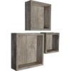 imageEkena Millwork DECR15SBSQOBBR Set of 3 Square Open Back Vintage Farmhouse Shadow Box Shelves Barnwood Decor Collection Weathered BrownReclaimed Grey