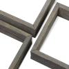 imageEkena Millwork DECR15SBSQOBBR Set of 3 Square Open Back Vintage Farmhouse Shadow Box Shelves Barnwood Decor Collection Weathered BrownReclaimed Grey