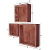 imageEkena Millwork DECR15SBSQOBBR Set of 3 Square Open Back Vintage Farmhouse Shadow Box Shelves Barnwood Decor Collection Weathered BrownSalvage Red
