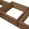 imageEkena Millwork DECR15SBSQOBBR Set of 3 Square Open Back Vintage Farmhouse Shadow Box Shelves Barnwood Decor Collection Weathered BrownWeathered Brown